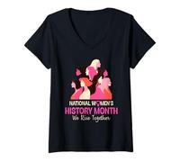Mujer National Women’s History Month 2026 We Rise Together Camiseta Cuello V