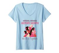 Mujer National Women’s History Month 2026 We Rise Together Camiseta Cuello V