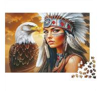 Mujer Nativa Americana_1 Puzzle 1000 Piezas para Hombres Y Mujeres Regalo para Adultos Detalles Nítidos Más Vendido Pasatiempo Materiales Ecológicos 52x38cm/1000pcs