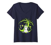 Mujer Naturaleza Unicornio Unicornios Bosque Amantes de la naturaleza Eco Criaturas míticas Camiseta Cuello V