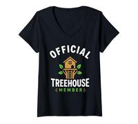 Mujer Nature Tree House Trees Simple Official Member Treehouse Camiseta Cuello V