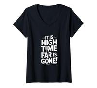 Mujer Navegación Divertida Diciendo Que ya es Hora de Que se Haya ido lejos Camiseta Cuello V