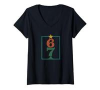 Mujer Navidad 67 Funny Gen Alpha Meme Zoomer Memes 6 7 Camiseta Cuello V