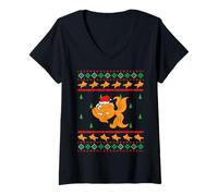 Mujer Navidad FEA X-Mas Goldfish Camiseta Cuello V