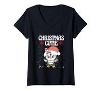 Mujer Navidad Penguin Lover Pájaro sin Vuelo Lindo Navidad Cutie Camiseta Cuello V