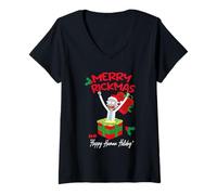 Mujer Navidad Rick and Morty Merry Rickmas Camiseta Cuello V