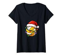 Mujer Navidad Voleibol Volley Jugador de Pelota Niñas Voleibol Camiseta Cuello V