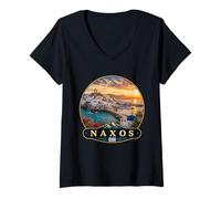 Mujer Naxos Grecia Viajes Portara Apolo Temple Camiseta Cuello V