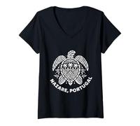 Mujer Nazare Portugal Beach Souvenir Viajes portugueses Hombres Mujeres Camiseta Cuello V