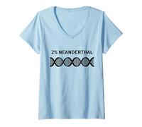 Mujer Neandertal ADN Divertido Dos por Ciento Neandertal Camiseta Cuello V