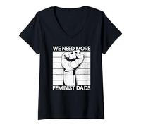 Mujer Necesitamos más papás Feministas - Hombres Feminismo Derechos de Las Mujeres Camiseta Cuello V