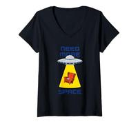 Mujer Necesito más Espacio, Divertido Lector de ovnis, alienígenas introvertidos Camiseta Cuello V