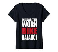 Mujer Necesito un Mejor Trabajo Bike Balance Camiseta Cuello V