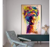Mujer Negra Africana Graffiti Art Carteles Y Impresiones Abstracto Chica Africana Lienzo Cuadros En La Pared Arte Cuadros Decoración 70x90cm Frameless