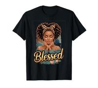 Mujer Negra Cristiana Orando Leopardo Bendito Orar Dios Señor Camiseta