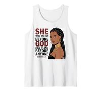 Mujer Negra Cristiana Reina Africana Melanin Poppin Pride Camiseta sin Mangas