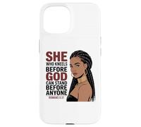 Mujer Negra Cristiana Reina Africana Melanin Poppin Pride Carcasa para iPhone 15
