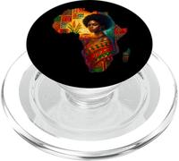 Mujer Negra Mapa Africano Afro Queen Melanina Historia Negra PopSockets PopGrip para MagSafe