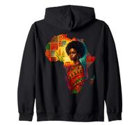 Mujer Negra Mapa Africano Afro Queen Melanina Historia Negra Sudadera con Capucha