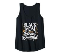 Mujer Negro Mamá Bold Blessed Hermosa Corona Estilo Camiseta sin Mangas