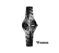 (Mujer Negro Negro) Relojes de Pareja para Amantes Reloj de Pulsera de Cuarzo de Calidad de la Marca