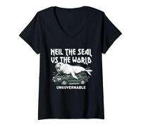 Mujer Neil The Seal Ungovernable Southern Elephant Seal Camiseta Cuello V