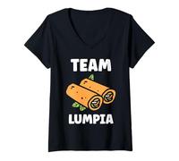 Mujer Nem Food Funny Spring Roll Simple Quote Team Lumpia Camiseta Cuello V