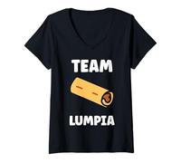Mujer Nem Food Funny Spring Roll Simple Quote Team Lumpia Camiseta Cuello V