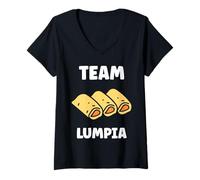 Mujer Nem Food Funny Spring Roll Simple Quote Team Lumpia Camiseta Cuello V
