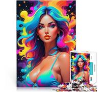 Mujer neón Atrevido Rompecabezas de 1000 Piezas para Adultos Juego Familiar para aliviar el estrés: desafío difícil Ideas de Regalos 38x26cm