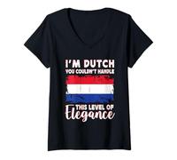 Mujer Netherlands Flag Proud Elegant Dutch Boyfriend Girlfriend Camiseta Cuello V