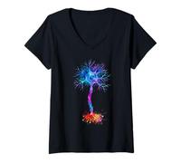 Mujer Neurobiología Estructura Celular Neuronal Network Science Camiseta Cuello V