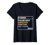 Mujer Neurodiversidad TDAH Función ejecutiva no encontrada Computadora Camiseta Cuello V