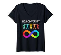 Mujer Neurodiversity Neurodivergent Rainbow Affinity ADHD Autism Camiseta Cuello V