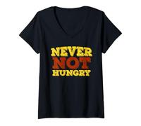Mujer Never Not Hungry Retro Funny Food Love Hi Hungry I'm Dad Camiseta Cuello V