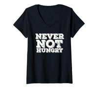 Mujer Never Not Hungry Retro Funny Food Love Hi Hungry I'm Dad Camiseta Cuello V