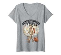 Mujer Never Underestimate Woman Who Still Travels in Her 80s Camiseta Cuello V
