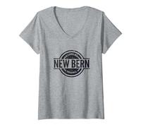 Mujer New Bern Carolina del Norte - Oficial New Bern NC Camiseta Cuello V