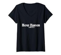 Mujer New Haven, Connecticut Camiseta Cuello V