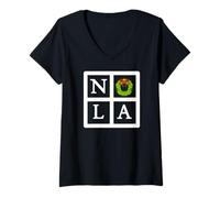 Mujer New Orleans NOLA Camiseta Navidad en Nueva Orleans NOLA Camiseta Cuello V