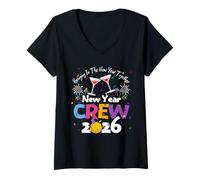 Mujer New Year Crew 2026 Family Bringing in The New Year Together Camiseta Cuello V