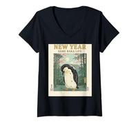 Mujer New Year Same Baka Life Penguin New Year 2026 Resolution Camiseta Cuello V
