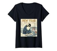 Mujer New Year Same Baka Life Sarcastic Penguin New Year 2026 Meme Camiseta Cuello V