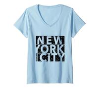 Mujer New York City Fashion Graphic Design Shirts, New York City Camiseta Cuello V