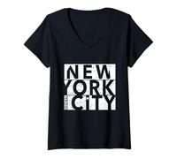 Mujer New York City Fashion Graphic Design Shirts, New York City Camiseta Cuello V