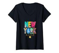 Mujer New York City Graphic NYC The City That Never Sleeps Camiseta Cuello V
