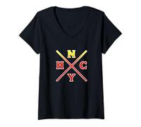 Mujer New York Hard Core NYHC USA Vegan Hardcore Underground Camiseta Cuello V