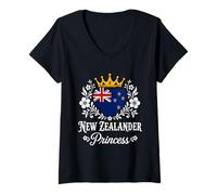 Mujer New Zealander Princess New Zealand Flag New Zealander Girl Camiseta Cuello V
