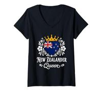 Mujer New Zealander Queen New Zealand Flag Proud Woman Camiseta Cuello V