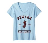 Mujer Newark EST. 1666 Orgullo de Nueva Jersey Camiseta Cuello V